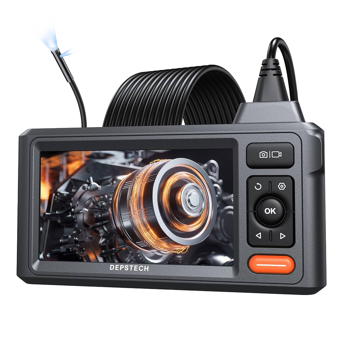 Boroscopio con cámara DEPSTECH empleado para inspecciones ambientales en cavidades y espacios reducidos durante evaluaciones de fauna o hábitat